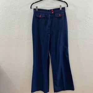 Vintage Navy and Red Wide Leg Sailor Pants Pin Up